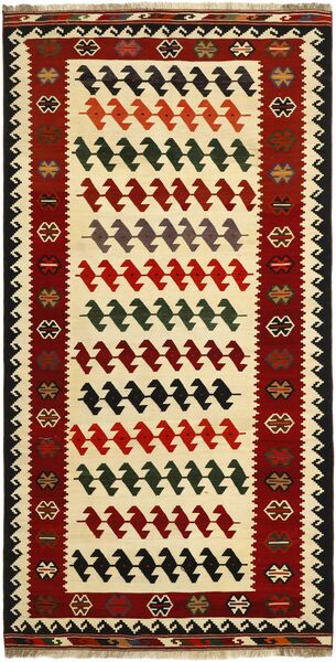  Kilim Vintage 156X302 Perzsa Gyapjúszőnyeg Fekete/Sötétpiros Kicsi