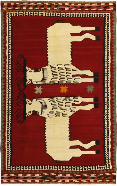 171X271 Dywan Orientalny Kilim Vintage Ciemnoczerwony/Czarny (Wełna, Persja/Iran)