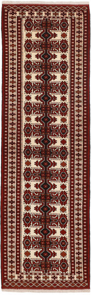  Turkaman Rug 84X296 Persian Wool Black/Brown Small