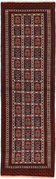  Turkaman Rug 86X283 Persian Wool Black/Brown Small