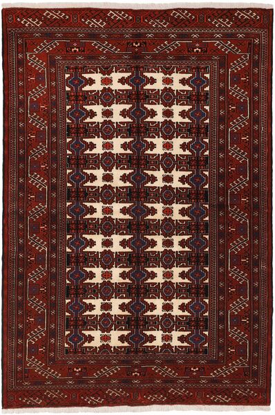  153X233 Turkaman Teppe Svart/Mørk Rød Persia/Iran