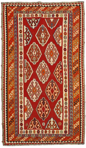 162X281 Alfombra Kilim Vintage Oriental Rojo Oscuro/Marrón (Lana, Persia/Irán)