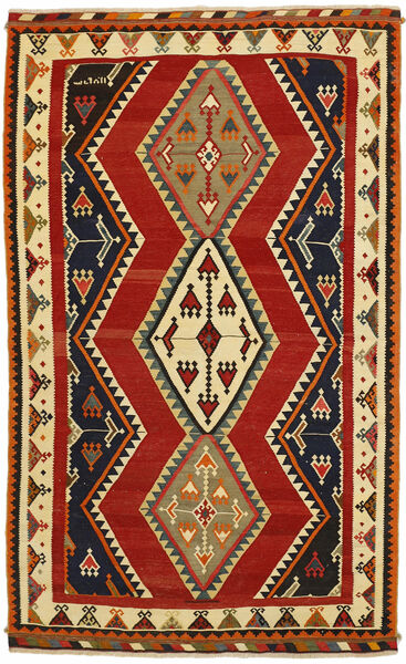 Tappeto Persiano Kilim Vintage 155X252 Rosso Scuro/Nero (Lana, Persia/Iran)