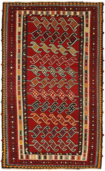  Kilim Vintage Rug 163X279 Persian Wool Black/Dark Red