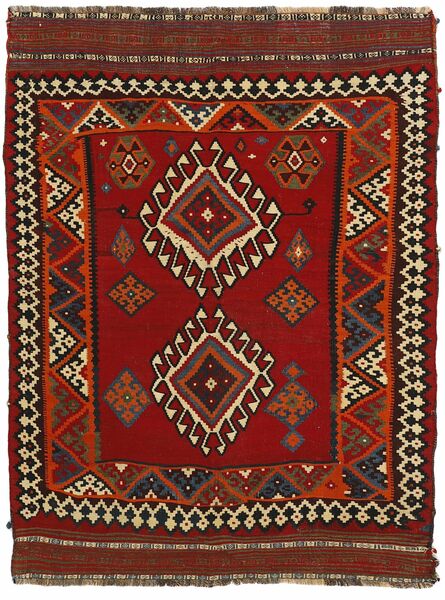 160X212 Χαλι Ανατολής Κιλίμ Βιντάζ Σκούρο Κόκκινο/Μαύρα (Μαλλί, Περσικά/Ιρανικά)