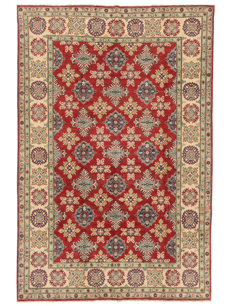  Orientalischer Kazak Fine Teppich 200X296 Dunkelrot/Braun Wolle, Afghanistan Carpetvista