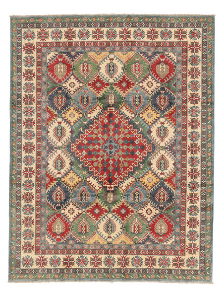 276X358 絨毯 オリエンタル カザック Fine グリーン/茶色 大きな (ウール, アフガニスタン) Carpetvista