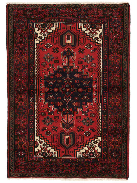  Hamadan Χαλι 100X150 Περσικό Μαλλινο Μαύρα/Σκούρο Κόκκινο Μικρό Carpetvista