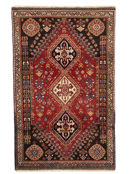 108X180 Χαλι Ghashghai Fine Ανατολής Μαύρα/Σκούρο Κόκκινο (Μαλλί, Περσικά/Ιρανικά) Carpetvista