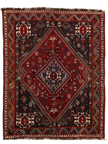 Tapete Oriental Ghashghai Fine 133X167 Preto/Vermelho Escuro (Lã, Pérsia/Irão)