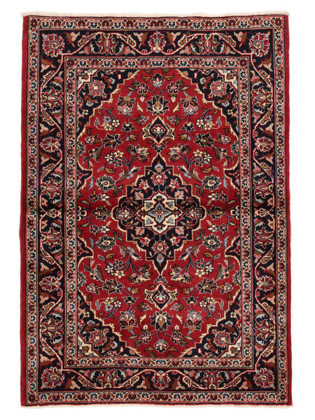  Kashan Fine 102X150 Perzsa Gyapjúszőnyeg Fekete/Sötétpiros Kicsi Carpetvista