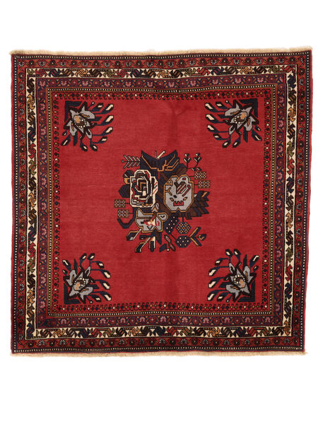  Afshar/Sirjan Rug 134X135 Persian Wool Dark Red/Black Small Carpetvista