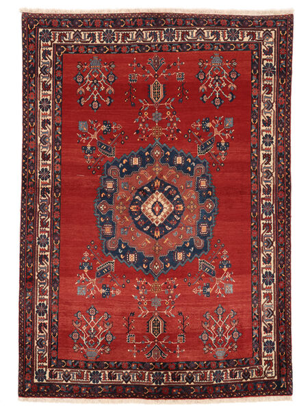 150X215 Tapete Afshar/Sirjan Oriental Vermelho Escuro/Preto (Lã, Pérsia/Irão) Carpetvista