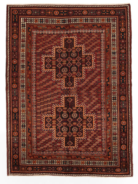  Afshar/Sirjan Tappeto 158X220 Persiano Di Lana Nero/Rosso Scuro Piccolo Carpetvista