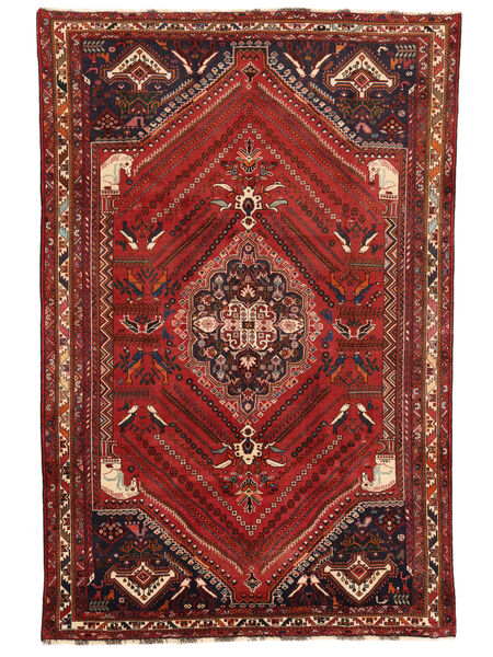 205X308 Dywan Kaszkaj Fine Orientalny Ciemnoczerwony/Czarny (Wełna, Persja/Iran) Carpetvista