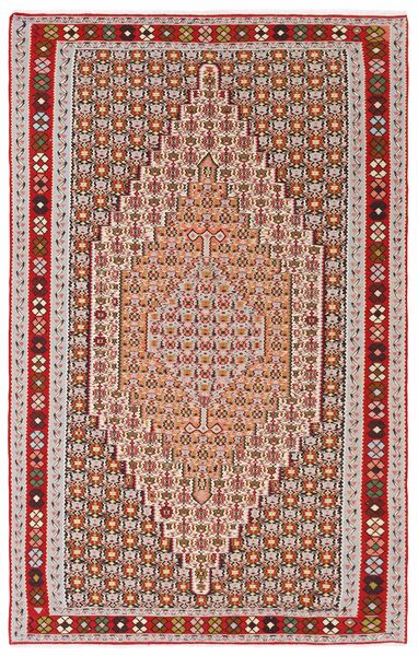 Kelim Senneh Fine Teppe 150X248 Brun/Mørk Rød Ull, Persia/Iran