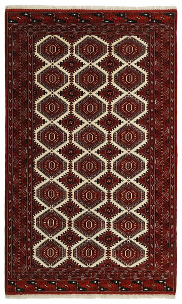 Tapis Turkaman 158X258 Noir/Rouge Foncé (Laine, Perse/Iran)