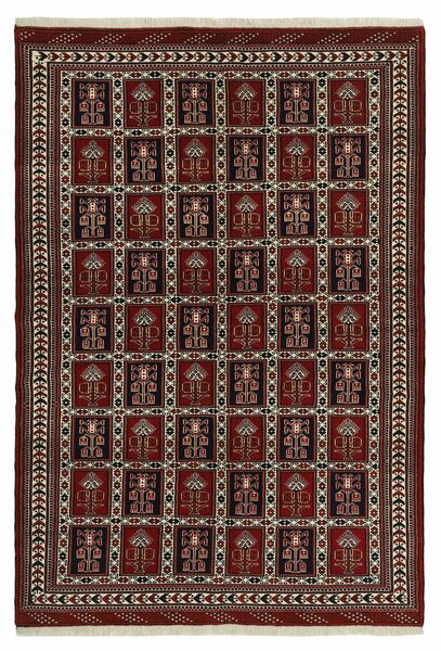 Turkaman Teppich 162X238 Schwarz/Braun Wolle, Persien/Iran