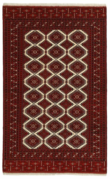 Tapis Turkaman 153X248 Noir/Rouge Foncé (Laine, Perse/Iran)