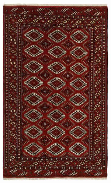  Turkaman Szőnyeg 152X251 Perzsa Gyapjúszőnyeg Fekete/Sötétpiros Kicsi