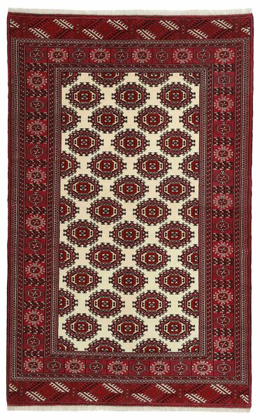  Turkmeński Dywan 152X245 Perski Wełniany Czarny/Ciemnoczerwony Mały