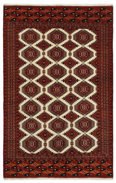  Turkaman Szőnyeg 156X240 Perzsa Gyapjúszőnyeg Fekete/Sötétpiros Kicsi