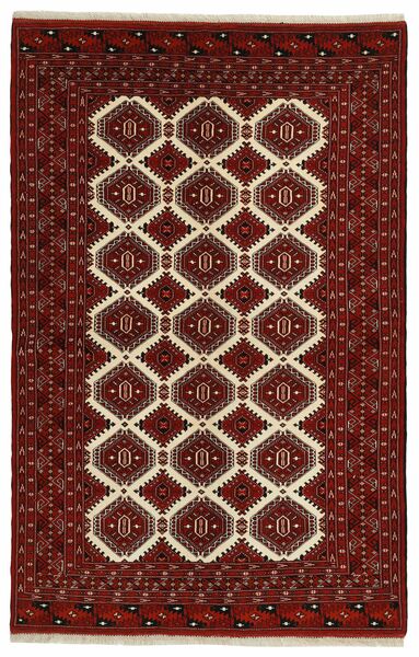  Turkmeński Dywan 157X245 Perski Wełniany Czarny/Ciemnoczerwony Mały