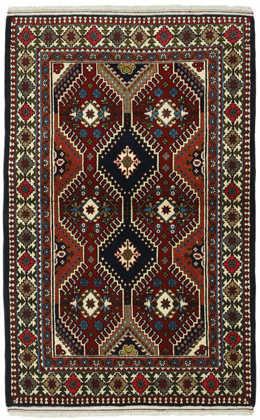 102X156 Tappeto Yalameh Orientale Nero/Rosso Scuro (Lana, Persia/Iran)