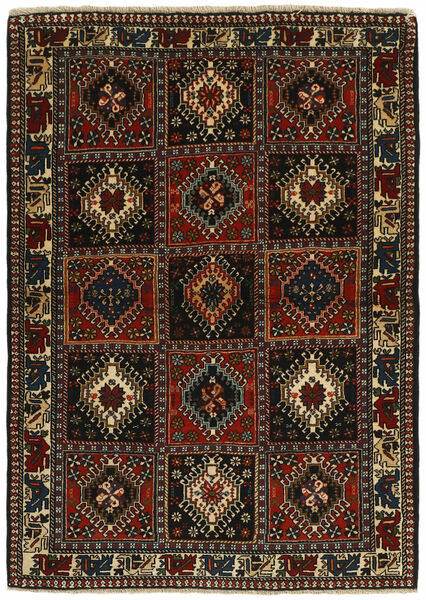  Persischer Yalameh Teppich 108X151 Schwarz/Braun