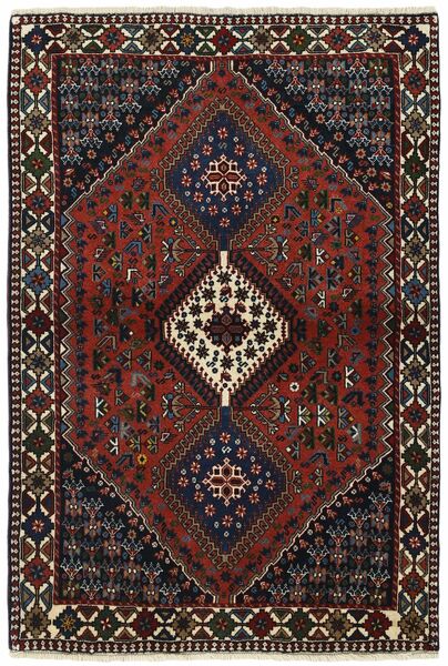 Tapis Yalameh 104X150 Noir/Rouge Foncé (Laine, Perse/Iran)