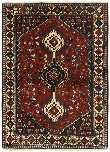 Alfombra Yalameh 107X145 Negro/Rojo Oscuro (Lana, Persia/Irán)