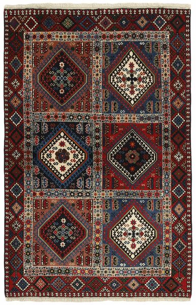 103X153 Yalameh Matta Orientalisk Svart/Brun (Ull, Persien/Iran)