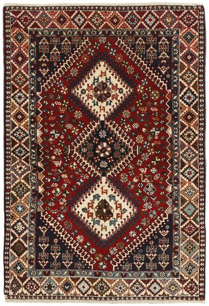 103X151 Dywan Yalameh Orientalny Czarny/Brunatny (Wełna, Persja/Iran)