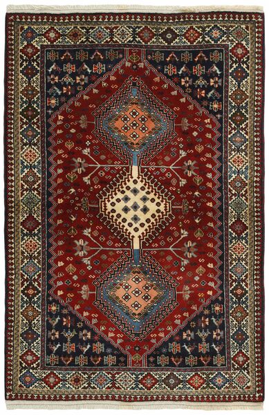104X151 Yalameh Tæppe Orientalsk Sort/Brun (Uld, Persien/Iran)