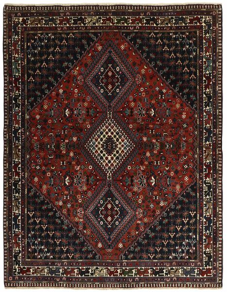  Perzisch Yalameh Vloerkleed 153X197 Zwart/Bruin (Wol, Perzië/Iran)