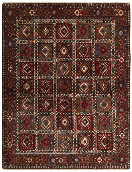  Persischer Yalameh Teppich 154X196 Schwarz/Braun (Wolle, Persien/Iran)