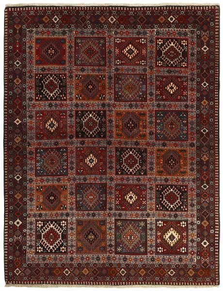  Persischer Yalameh Teppich 152X195 Schwarz/Braun (Wolle, Persien/Iran)