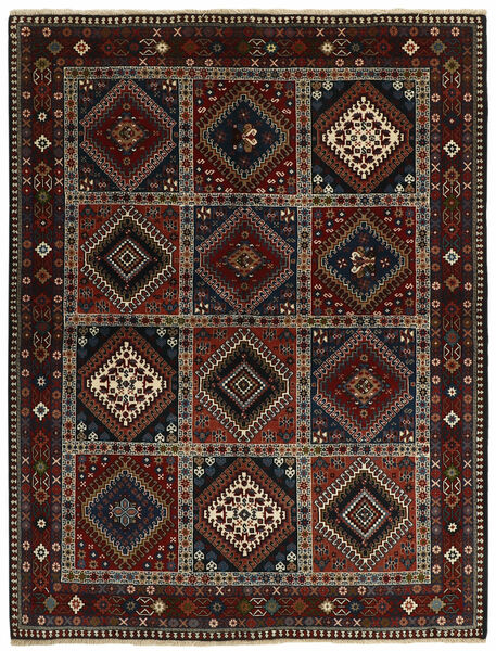  Perzisch Yalameh Vloerkleed 154X194 Zwart/Bruin (Wol, Perzië/Iran)