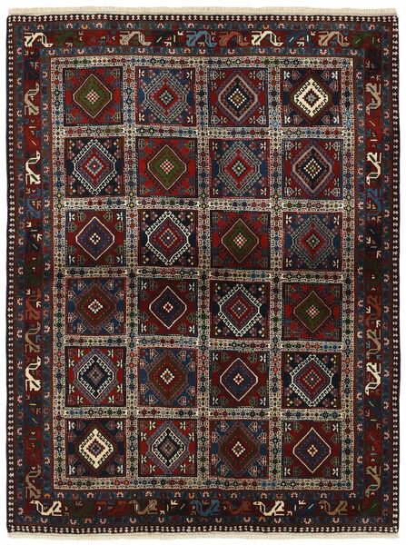  Persischer Yalameh Teppich 151X198 Schwarz/Braun (Wolle, Persien/Iran)