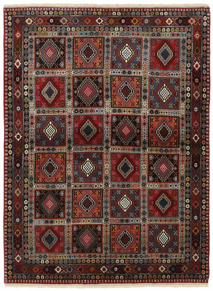  Persischer Yalameh Teppich 150X202 Schwarz/Dunkelrot (Wolle, Persien/Iran)