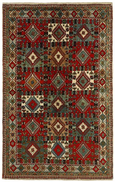  Yalameh Rug 152X238 Persian Wool Black/Brown Small