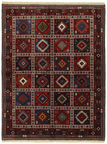  Persischer Yalameh Teppich 152X194 Schwarz/Braun (Wolle, Persien/Iran)