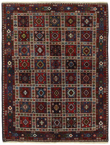 Persisk Yalameh Teppe 152X196 Svart/Brun (Ull, Persia/Iran)