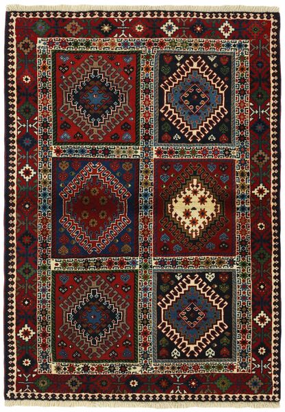 Perzisch Yalameh Vloerkleed 101X142 Zwart/Bruin
