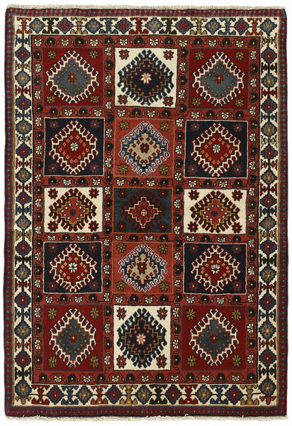 102X146 絨毯 ヤラメー オリエンタル ブラック/ダークレッド (ウール, ペルシャ/イラン)
