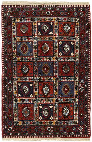 Tappeto Yalameh 104X156 Nero/Rosso Scuro (Lana, Persia/Iran)