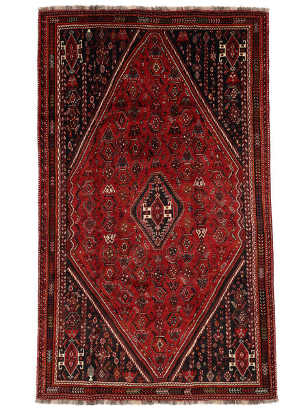 185X305 Tapis D'orient Shiraz Noir/Rouge Foncé (Laine, Perse/Iran) Carpetvista