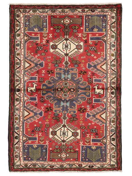 絨毯 オリエンタル ハマダン 102X152 ダークレッド/ブラック (ウール, ペルシャ/イラン)