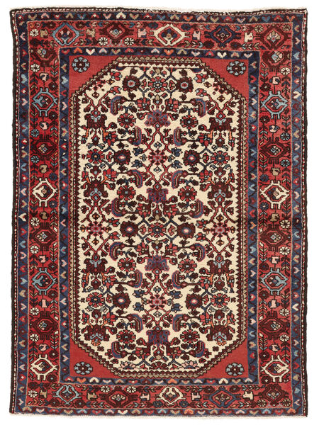  Perzisch Hamadan Vloerkleed 105X150 Zwart/Donkerrood Carpetvista