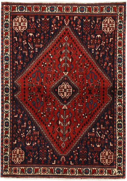 Abadeh Teppe 104X150 Svart/Mørk Rød Ull, Persia/Iran